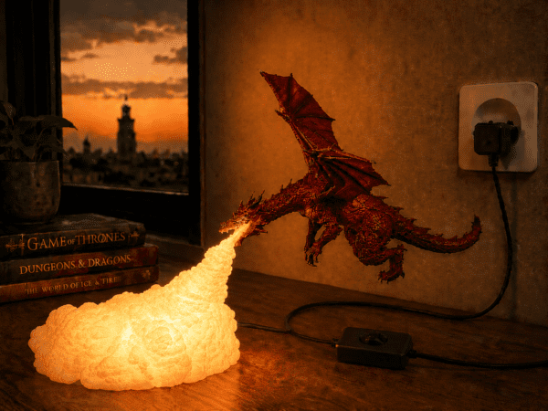 Dragon Fire Lamp: Drogon, Rhaegal and Viserion