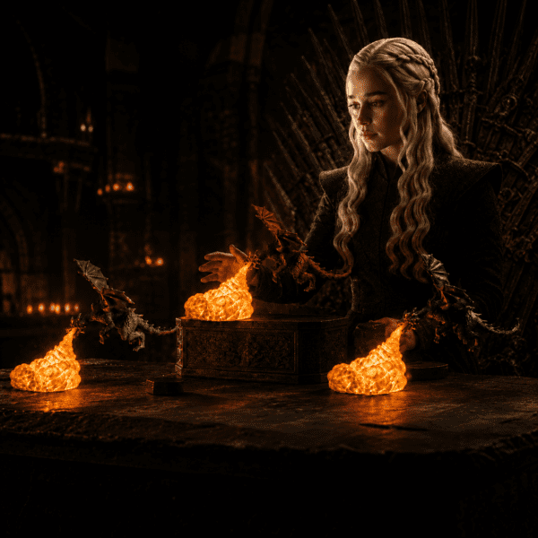 Dragon Fire Lamp: Drogon, Rhaegal and Viserion